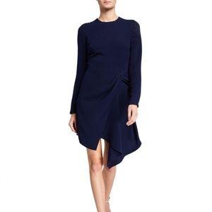 SHOSHANNA Crepe Asymmetric Dress, Navy